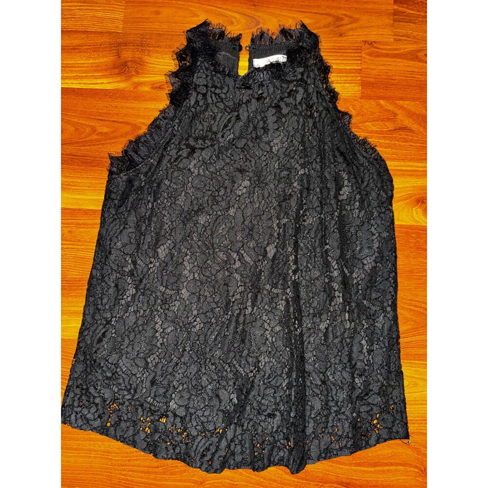 Black Floral Lace Halter Top